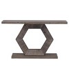 55.1" Modern Entryway Console Table with Hexagon Base and Fir Veneer Finish for Hallway or Living Room-Baofuwish - 3 of 4