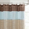 Sapphtopaz Faux Silk Dupioni Shower Curtain with Pintuck Detailing, 72x72" Colorblock Design Shower Curtain for Bathroom with Light Sheen - 2 of 4