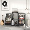 MOEPISY Record Player Stand with Vinyl Storage, Record Player Table with Vinyl Record Storage Up to 280 Albums Black - 3 of 4