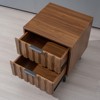 Bekrvio Mid Century Modern Fluted Nightstand with Solid Wood Legs,19.7" Walnut Side Table with Drawers & Open Storage for Bedroom,Living Room - 4 of 4