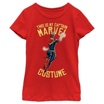 Girl's Marvel Halloween This is my Captain Marvel Costume T-Shirt