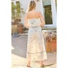 Slickblue Tube Top Ruffle Waist Jumpsuit with Lace Trim and Elastic Bottom - Blush/Light Sage, Size S-L - 4 of 4