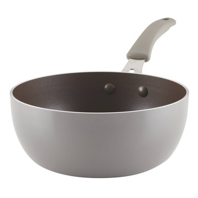 Rachael Ray 4qt Hard Anodized Nonstick Saucier Saucepan With Helper Handle  And Lid Gray : Target