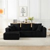 Aukfa 103.5" Modular Cloud Corduroy Sectional Sofa, L-Shaped No-Assembly Floor Couch with Washable Cover - 2 of 4