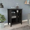 Essential Bar Cabinet; One Open Shelf; Six Built-in Wine Rack; One Drawer -Black - 2 of 4