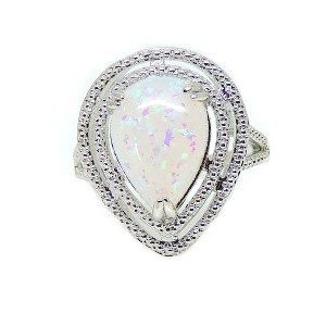 Danni Statement Ring Teardrop Simulated Fire Opal Womens Ginger Lyne Collection - 1 of 4