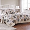 Greenland Home Fashions Oxford Quilt & Sham Set Beige/Blue - image 2 of 4