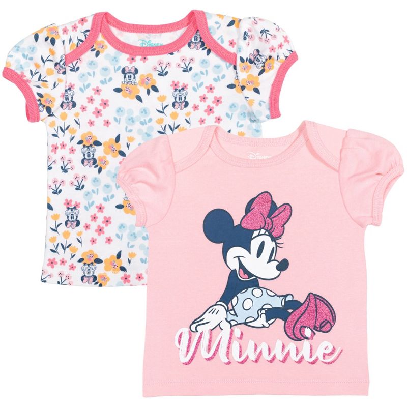 Disney Minnie Mouse Newborn Baby Girls 15 Pc Set Sleep N' Play Coverall Bodysuit Tee Pants Bibs Hat Mitts Blanket 0-6 Months, 3 of 10