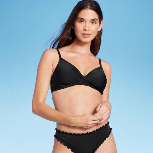 Women's Longline Keyhole Underwire Bikini Top - Shade & Shore™ Black 38dd :  Target