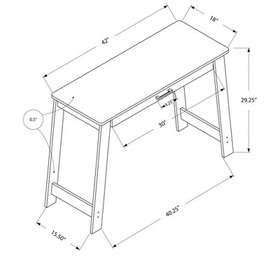 Cappuccino Dark Wood Rectangular Desk with Drawer