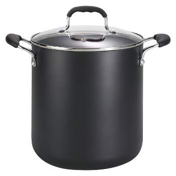 T-fal 12qt Stock Pot with Lid, Simply Cook Nonstick Cookware Black