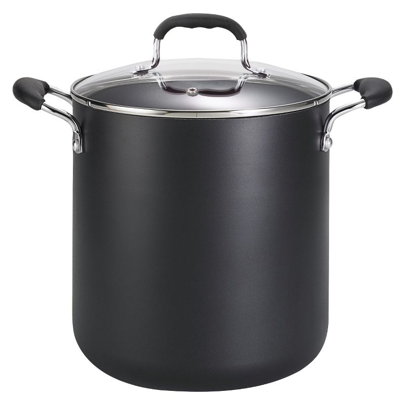 T-fal 12qt Stock Pot with Lid, Simply Cook Nonstick Cookware Black, 1 of 5