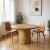 HomeRoots 48" Natural Solid Wood Pedestal Base Round Top Dining Table - 2 of 4