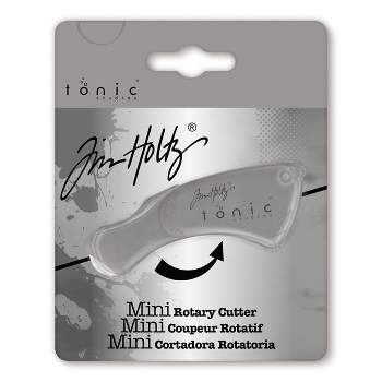 Tim Holtz Mini Rotary Cutter - Rolling Knife with 18mm Blade - Small Cutting Tool for Craft Paper, Cardstock, Scrapbooks - Foldable and Compact