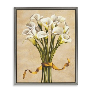 Stupell Industries Vintage Calla Lilies Black Framed Floater Canvas Wall Art - 1 of 4