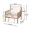 BEAFUP Set of 2 Modern Outdoor Woven Lounge Chair with Solid Wood Frame and Comfortable Polyester Cushions,Perfect for Patio, Garden,or Balcony,Teak - 3 of 4