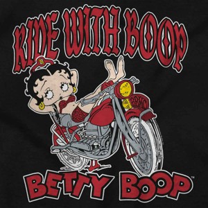 Cool Betty Boop Biker Ride Cartoon Womens Graphic T Shirt Tees Brisco Brands - 1 of 4