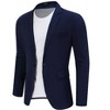 Men's Casual Sport Coat Lightweight Linen Blazer One Button Business Suit Jackets Stylish Daily Suits - image 2 of 4