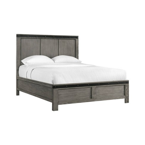 Queen Montauk Panel Bed Gray Picket, Grain Wood Furniture Montauk King Solid Wood Panel Bed