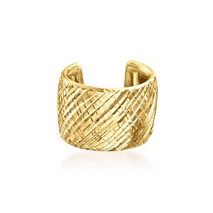 Ross-Simons 14kt Yellow Gold Cross-Hatched Single Ear Cuff - 1 of 4