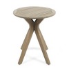CAVINAS Rustic Acacia Wood Outdoor Patio Side Table, Outdoor End Tables with Slat-Panel Tabletop and Cross-Base, Round Bistro Table for Patio - 4 of 4