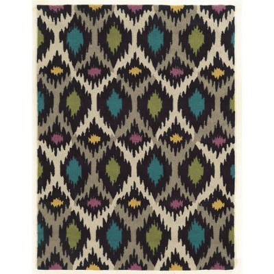 5'x7' Trio Collection Indira Area Rug Gray/Ivory - Linon