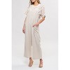 August Sky Women's Solid Front Buttons Patch Pockets Jumpsuit - image 3 of 4