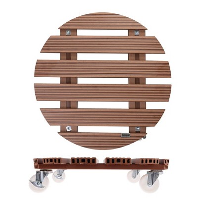 20" Terra Cotta Wood Plastic Composite Round Plant Caddy