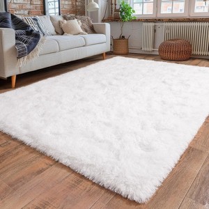 Soft Shag Area Rug 6x9 for Living Room or Bedroom, Fluffy Non-Slip Plush Carpet, Cozy Fuzzy Indoor Rug for Kids Room - 1 of 4