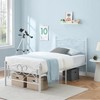 Twin Metal Bed Frame for Girls & Boys with Headboard, Strong Metal Slats Support, No Box Spring Needed Noise Free, White - 3 of 4