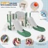 VYNXARIA 7-in-1 Green Spaceship Play Set for Kids: Double Slide, Arch Tunnel, Ring Toss, Basketball Hoop, Climbing Area - 4 of 4