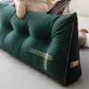 Bekrvio Velvet Wedge Headboard Pillow, Bed Rest Reading Backrest Cushion with Removable Cover & Side Pockets for Daybed & Couch - 3 of 4