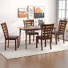 ADILE Wood Dining Chairs Set of 2, Upholstered Dining Chairs with Rubber Wood Legs, Walnut - 3 of 4