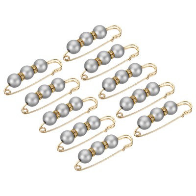 Unique Bargains Metal Decorative DIY Women's Clothing Dress Pearl Sewing Brooch Pins 20 Pcs