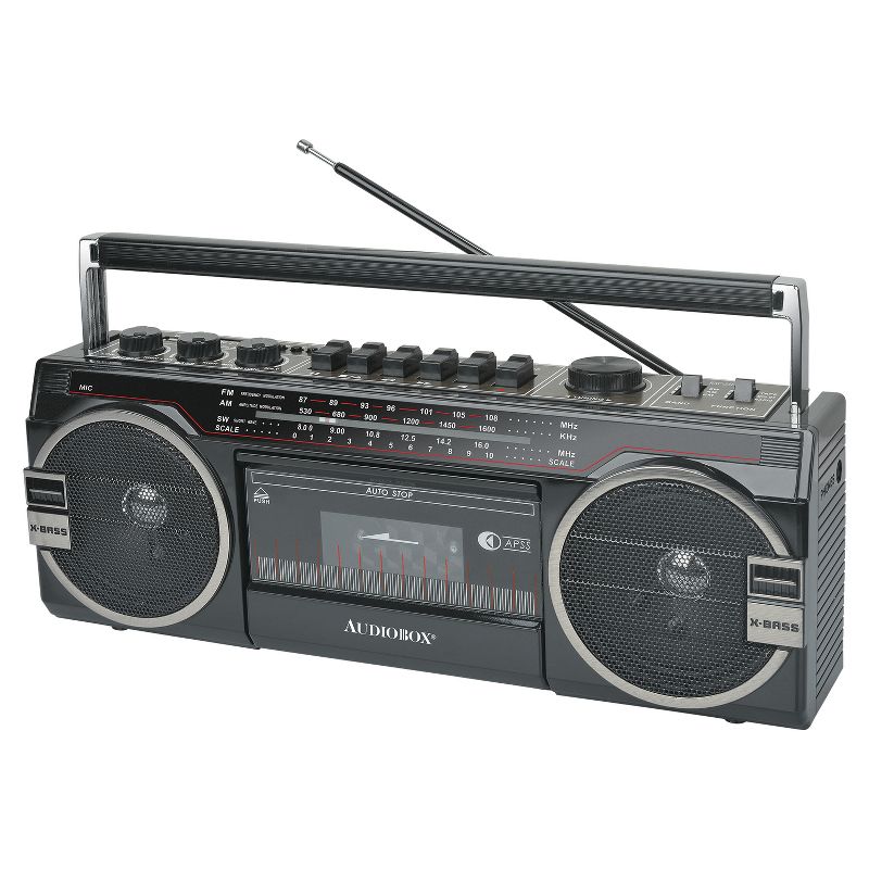 Audiobox® RXC-25BT 10-Watt Portable Cassette Player and Recorder Boombox with 3-Band Radio, Bluetooth®, and Speakers, 1 of 7
