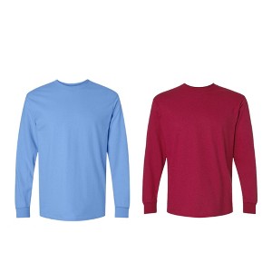 EG PRO Men's T Shirts Long Sleeve Shirts with Rib Cuffs Ultra Cotton - 2 Pack - 1 of 4