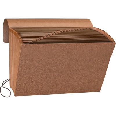 Sparco Accordion File w/Flap A-Z 21 Pocket Letter 12"x10" Brown 23680