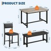 Dining Table Set for 4, Kitchen Table and 2 Upholstered Chairs with Bench, Rectangular Dining Room Set - 2 of 4