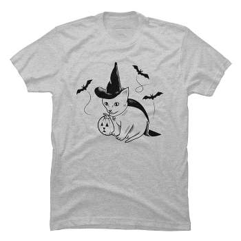 Men's Design By Humans Halloween cat, cute kitten, happy halloween By SPOODEMOON T-Shirt