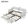 PDTEND Twin XL to King Size Upholstered Daybed with Two Drawers - 4 of 4
