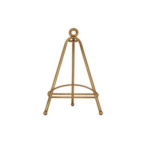 Boho Brass Decorative Folding Easel Metal for Art, Prints, Cookbook Vintage Accent Tabletop Holder - 1 of 4