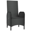 vidaXL Set of 2 Patio Chairs - Modern Outdoor Seating, Poly Rattan & Steel, Black, Curved Backrest & Armrest - 4 of 4
