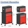 Huxxion 2-in-1 Rolling Tool Box, Large Capacity 6-Drawer Tool Box with Key and Wheels, Tool Chest for Repair Shop, Warehouse, Garage - 2 of 4