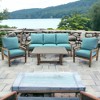 Courtyard Casual Avalon FSC Teak 4 pc Sofa Seating Group  Includes:  One Sofa, Two Club Chairs and One Coffee Table - 2 of 4