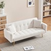 Hrinhom 71.3"W Loveseat Sofa,Teddy Sofa Bed with 2 Pillows - 2 of 4