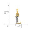Black Bow Jewelry The Chloe Mini Diamond Accent initial L Pendant in 14k Yellow Gold - 3 of 4