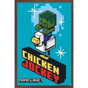 Trends International Minecraft - Chicken Jockey Framed Wall Poster Prints - 1 of 4