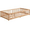 Grungis Twin Size Floor Bed for Kids,Modern Wood Toddler Bed with Fence and Door,Montessori Bed for Bedroom - 4 of 4