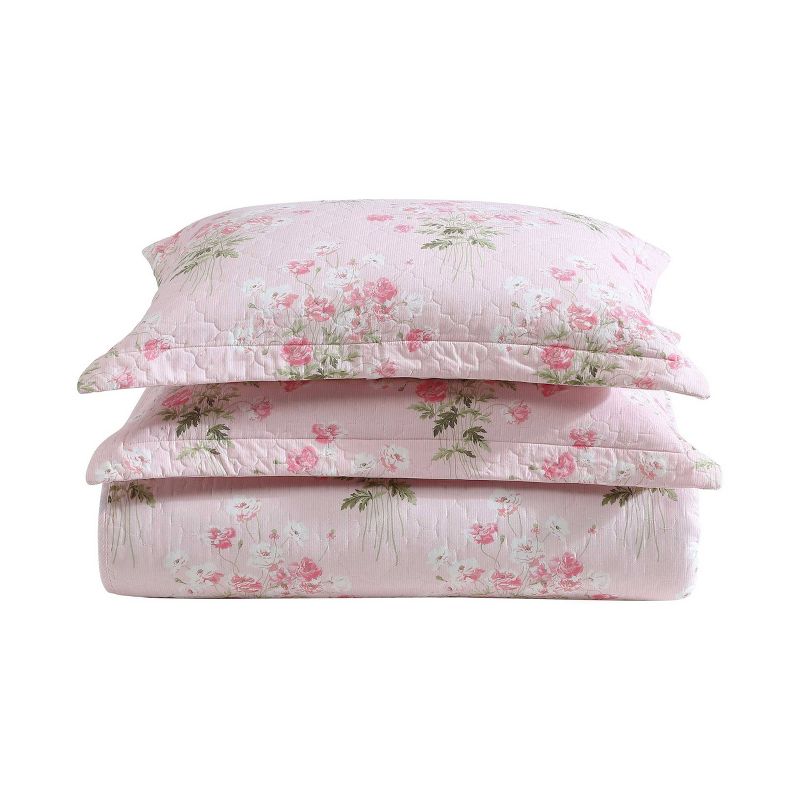 Laura Ashley Veronicas Bouquet 100% Cotton Quilt Set Pink, 4 of 8