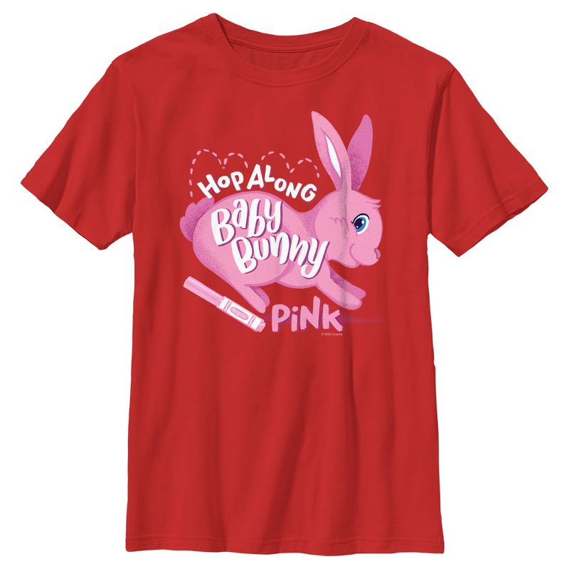Boy's Crayola Easter Hop Along Baby Bunny Pink T-Shirt, 1 of 5